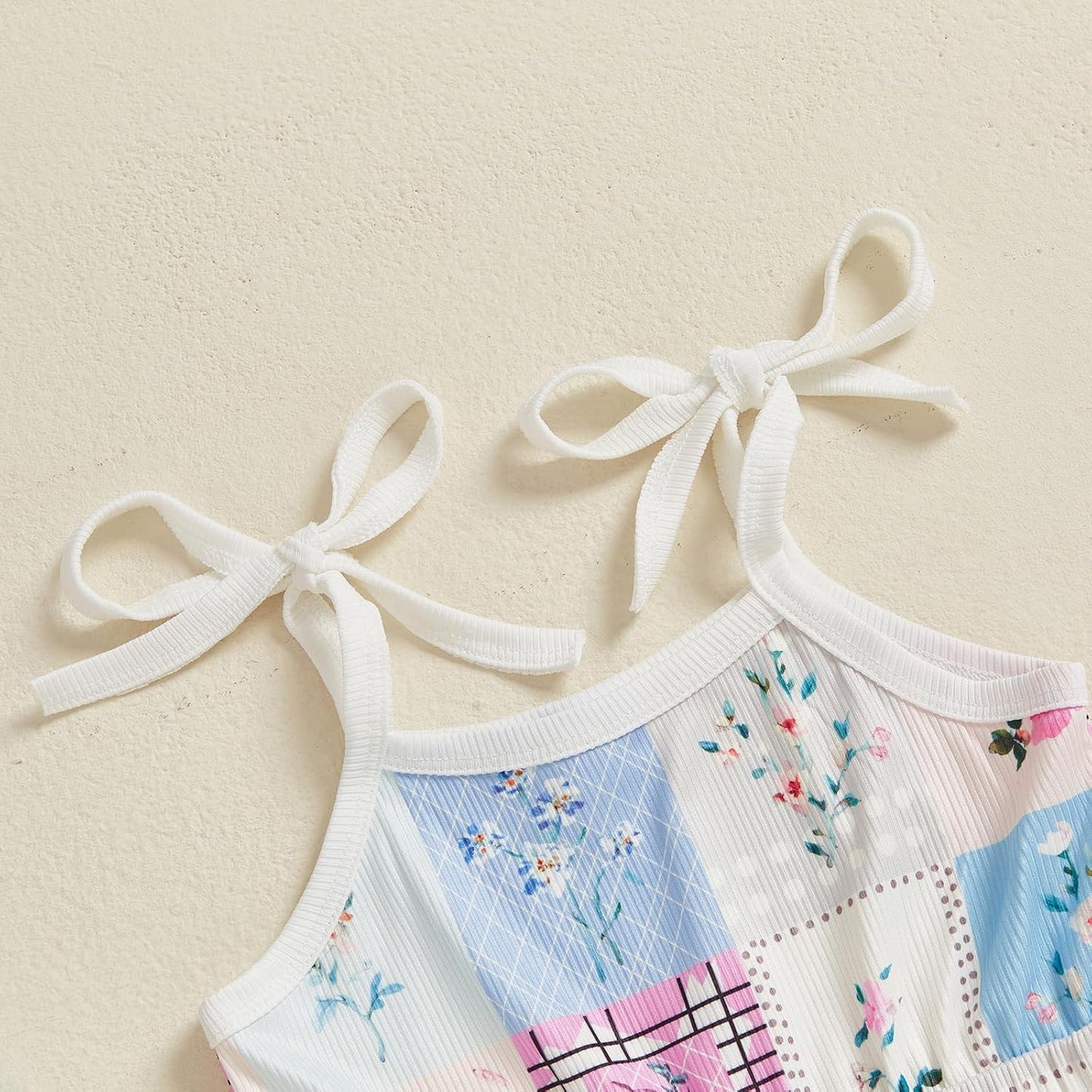 WZTYYDS Toddler Baby Girl Summer Clothes Floral Romper Tie-Up Strap Halter Jumpsuit Infant Summer Sling Playsuit 6M-3T