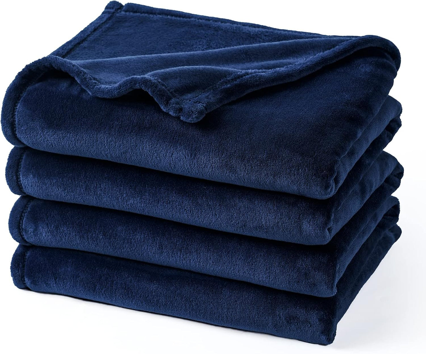 PHF Ultra Soft Fleece Blanket Twin Size, No Shed No Pilling Luxury Plush Cozy 300GSM Lightweight Blanket for Bed, Couch, Chair, Sofa Suitable for All Season, 66" x 90", Navy Blue