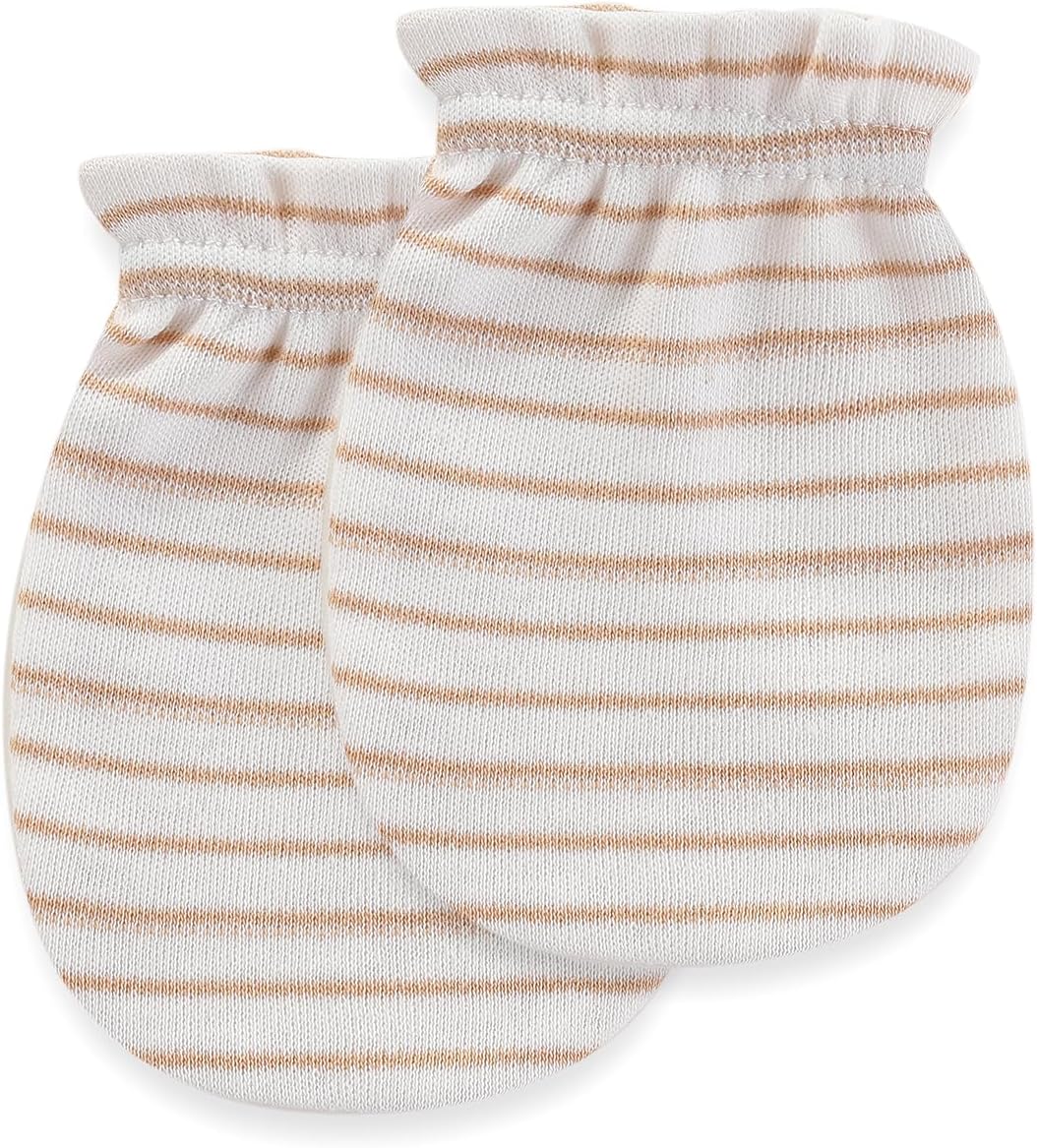 Baby Hat and Mittens Set Newborn Baby Hats Caps for Baby Boys Girls 0-6 Months 100% Cotton