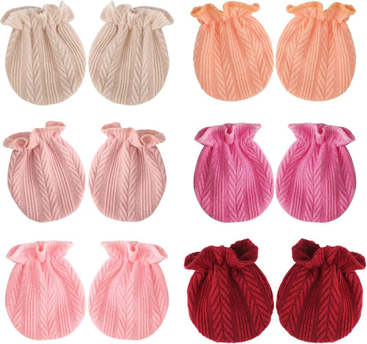 BQUBO Newborn Infant Toddler Mittens No Scratch Cotton Elastic Wrist Gloves Hypoallergenic for 0-6 Months Baby Boys Girls