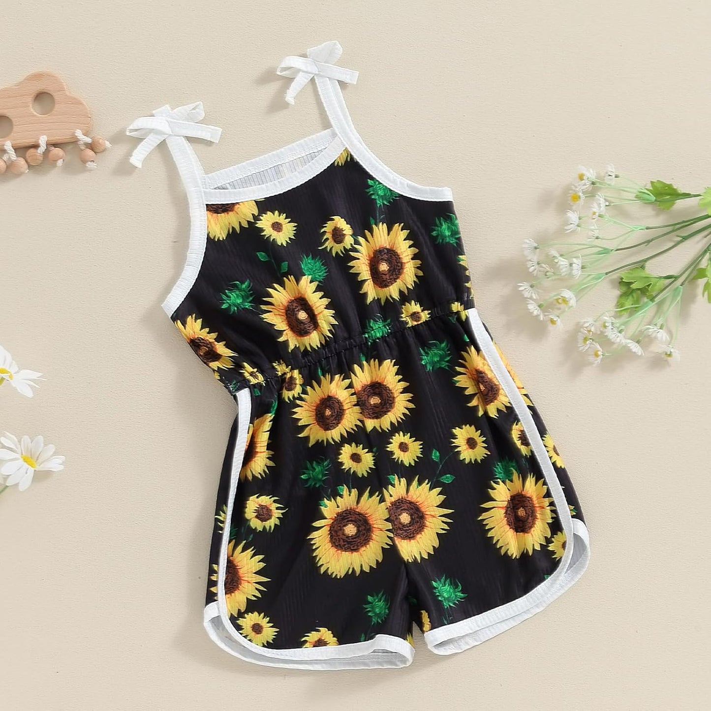 WZTYYDS Toddler Baby Girl Summer Clothes Floral Romper Tie-Up Strap Halter Jumpsuit Infant Summer Sling Playsuit 6M-3T