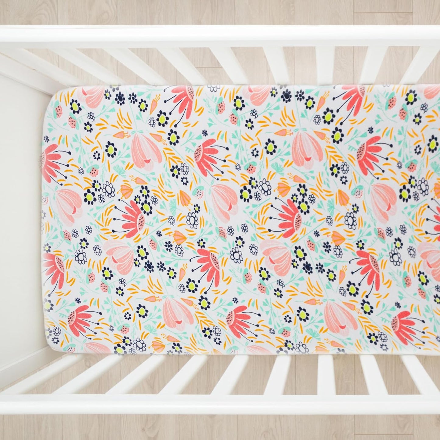 HonestBaby Unisex-Baby Fitted Crib Sheets Set Standard Mattress, 100% Organic Cotton Baby Boys, Girls, Neutral, 1 Pack - Kentucky Blue, One Size