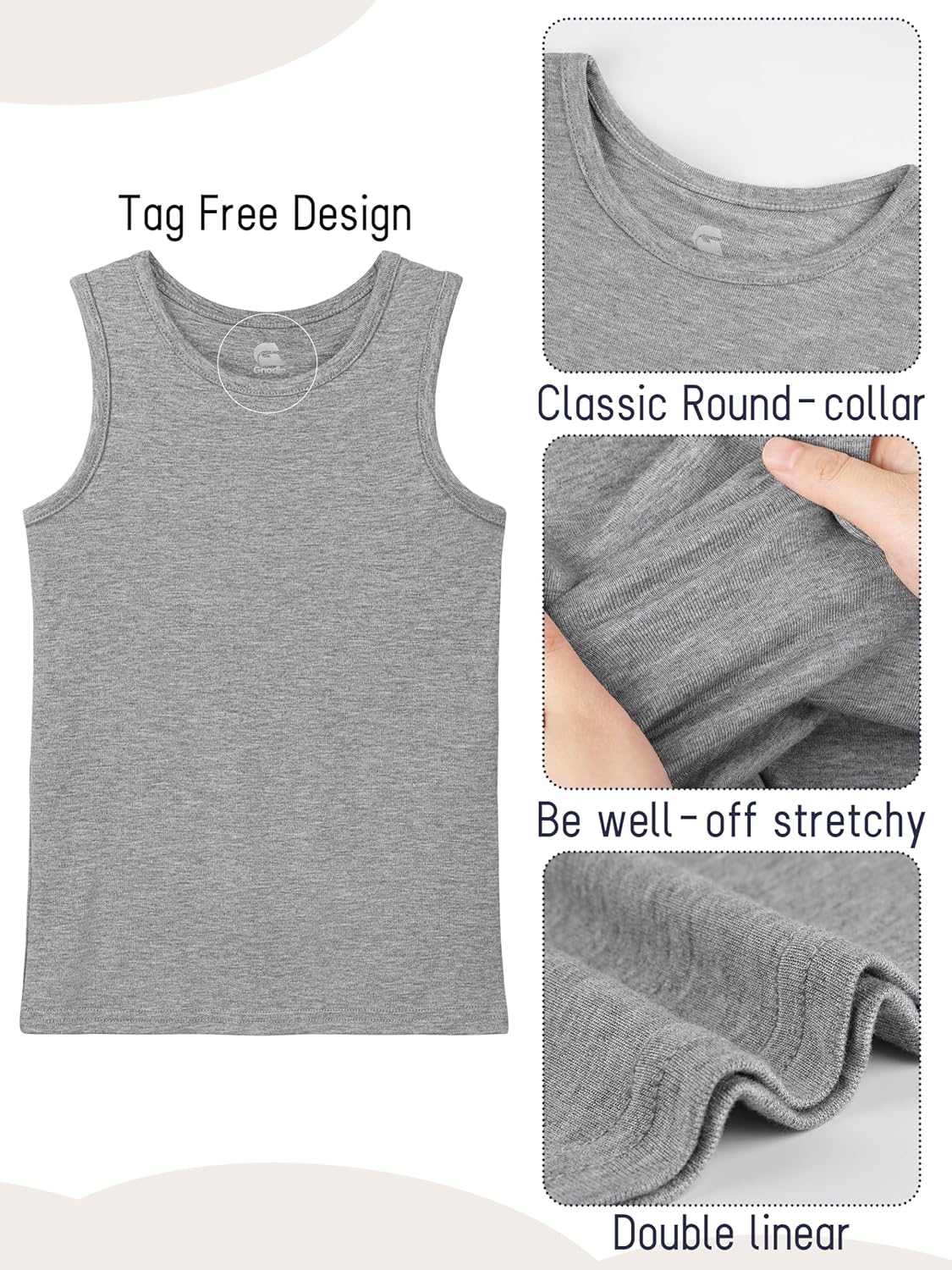 5 Pack Boys Tank Tops Boys Undershirts Kids Cotton Undershirts Tees Sleeveless Tank Tops Shirts for Kids Youth