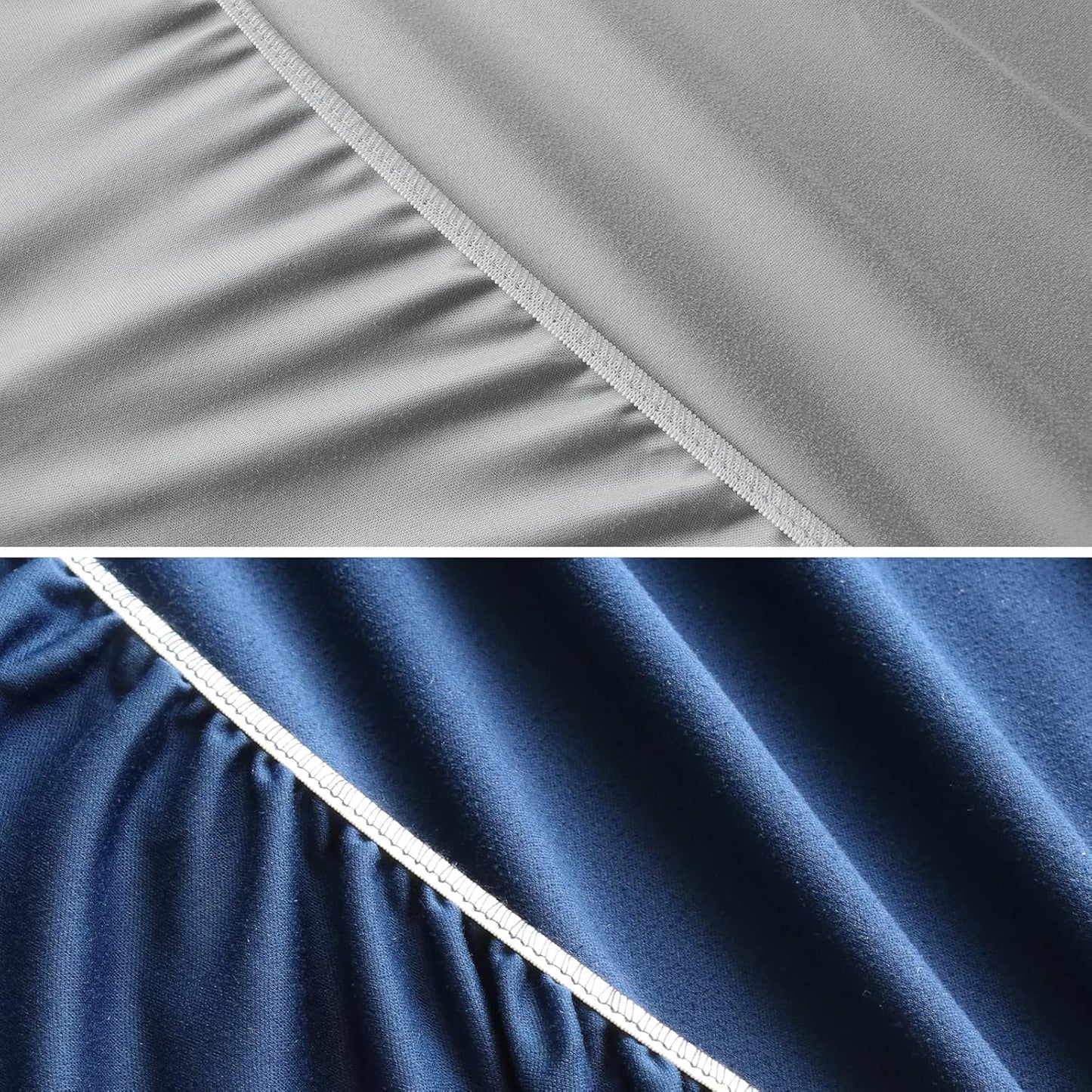 Waterproof Bassinet Sheets Fit for Miclassic, Baby Delight, TCBunny, Milliard, Dream On Me Traveler/Skylar and Other Bedside Sleeper Bassinet Mattress, Ultra Soft Microfiber Sheets, Grey & Navy