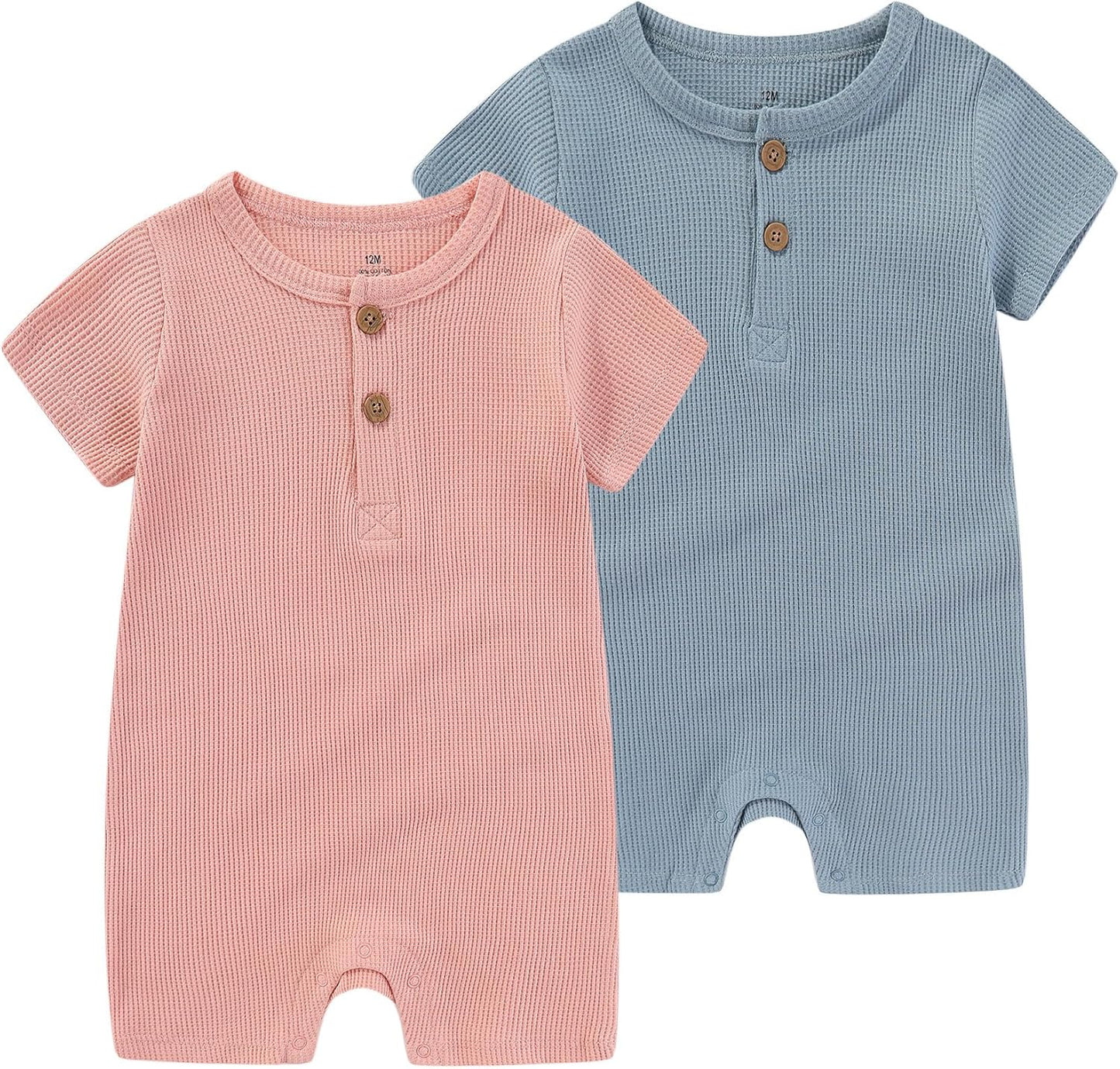 Baby Bodysuits Solid Romper One-Piece Newborn Clothes 2 Pack Baby Shower Gifts