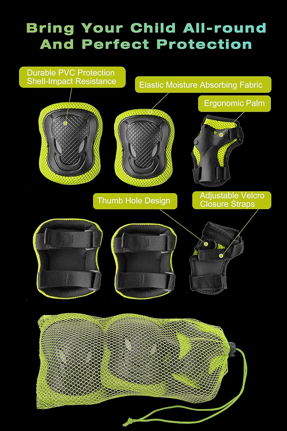 XJD Kids Bike Helmet,Multi-Sport Protective Gear Set for 3-5-8-14 Years Boys Girls with Knee and Elbow Pads Wrist Guards fit Roller Skates,Cycling,Skateboarding,Skating Scooter