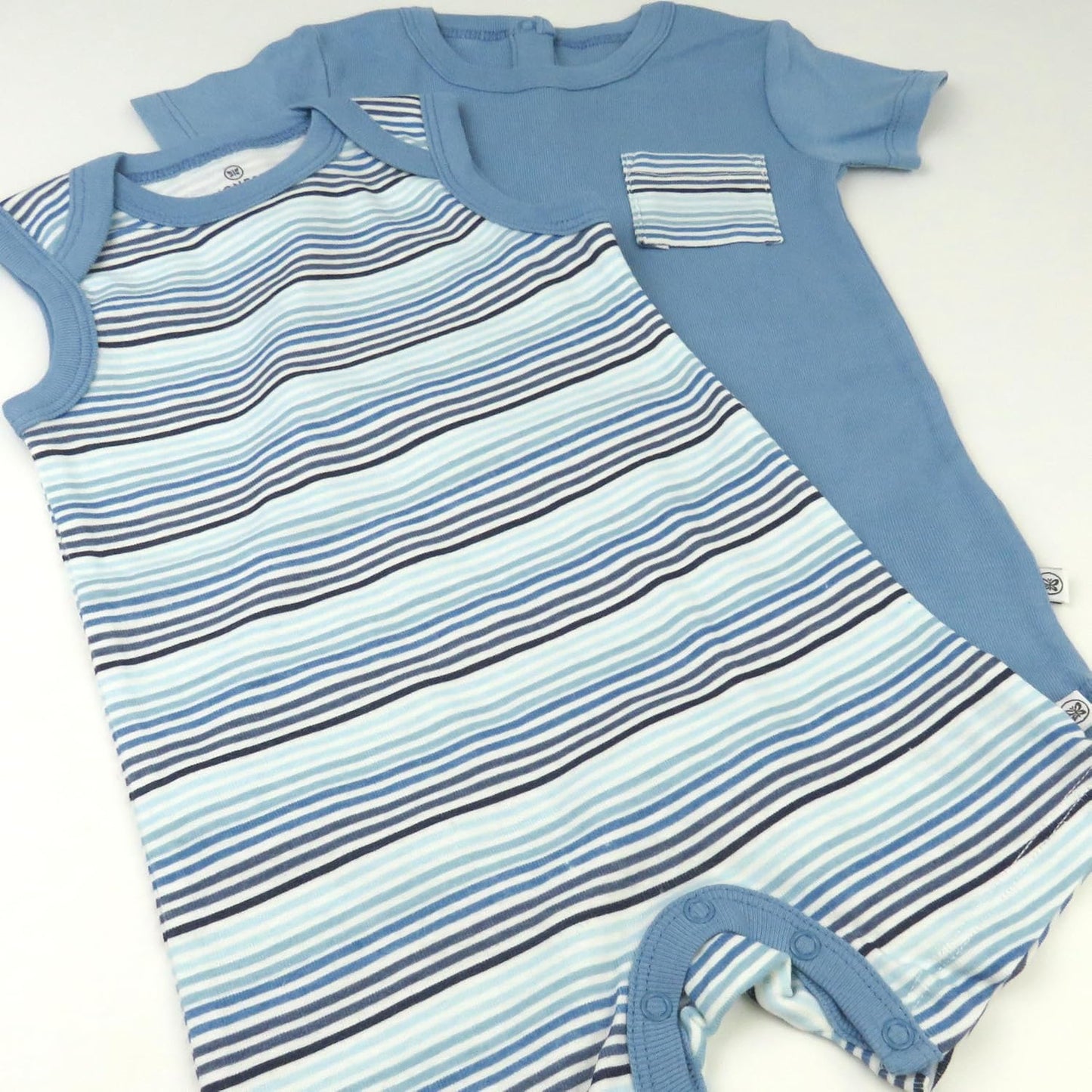 HonestBaby Short Sleeve and Tank Romper 100% Organic Cotton for Infant Baby and Toddler Boys