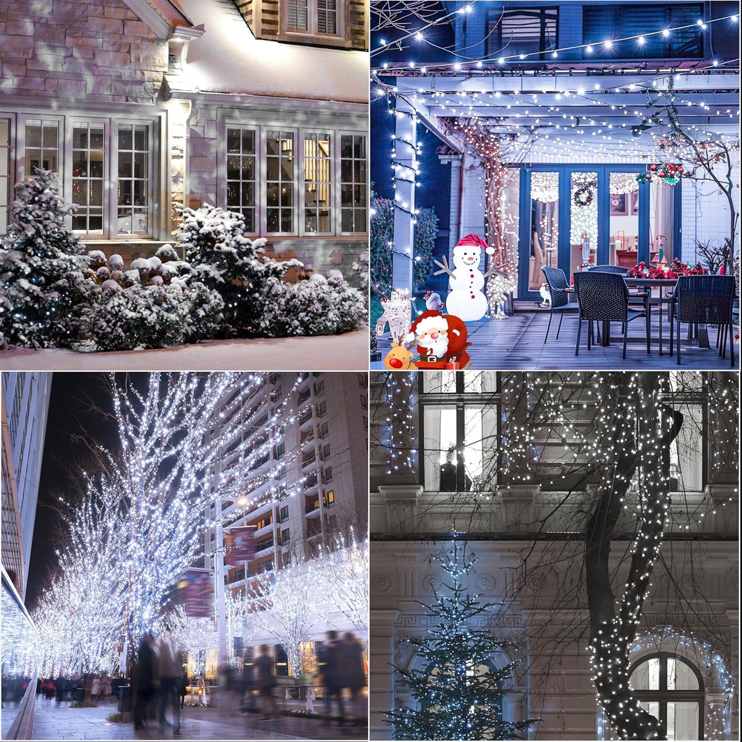 66ft Christmas Decorative Mini Lights,200 LED Transparent Wire Fairy Starry String Lights Plug in, 11 Lighting Modes, for Indoor Outdoor Xmas Tree Wedding Party Decoration (White)