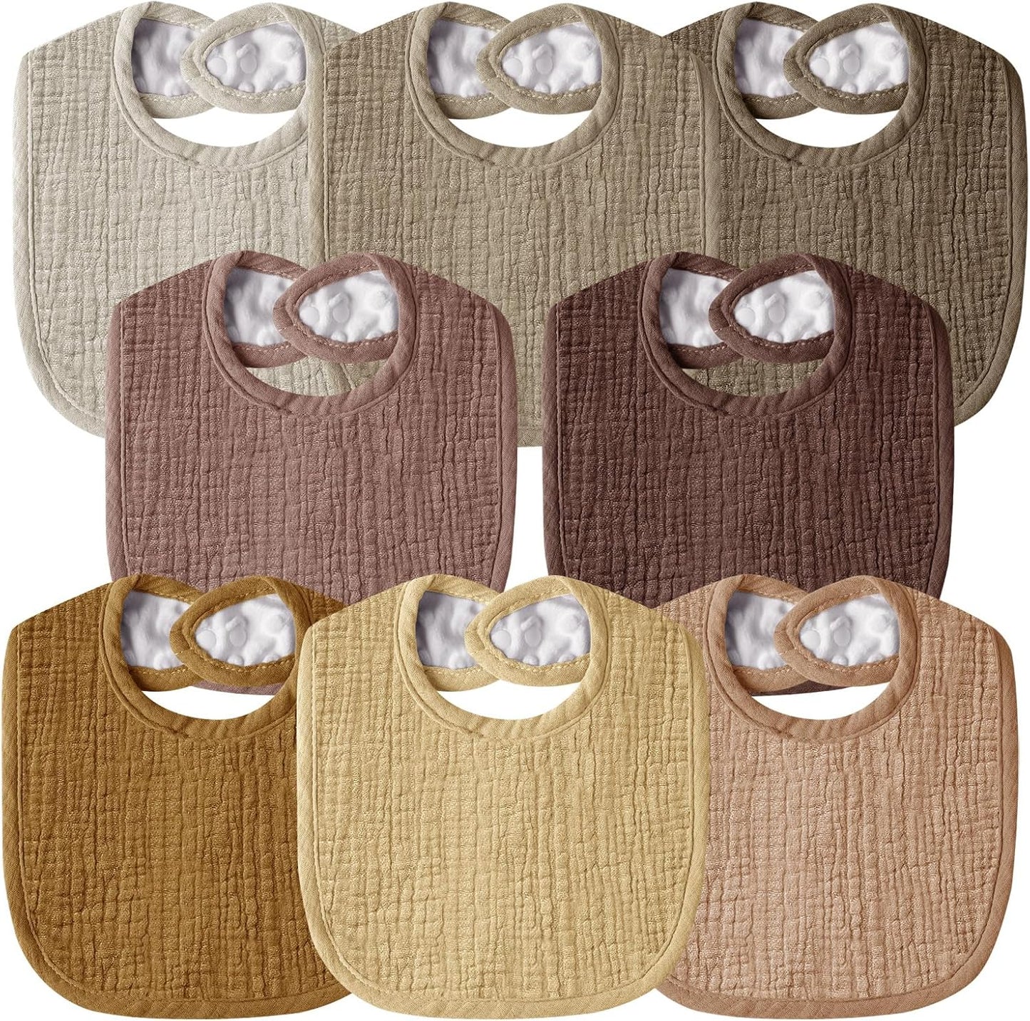 Muslin Baby Bibs for Unisex Boys Girls, Cotton Drool Bibs, Adjustable Newborn Bibs for Drooling and Teething