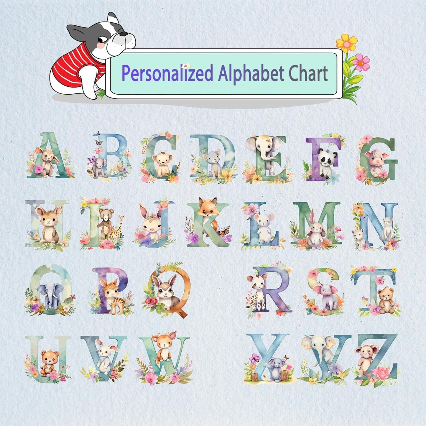 Personalized Baby Blanket with Name, Custom Cute Animal Alphabet Name Blankets Toddler Girls Soft Flannne Receiving Blankets Customized Monogram Memorial Gift from Nana for Infant Newborn Shower