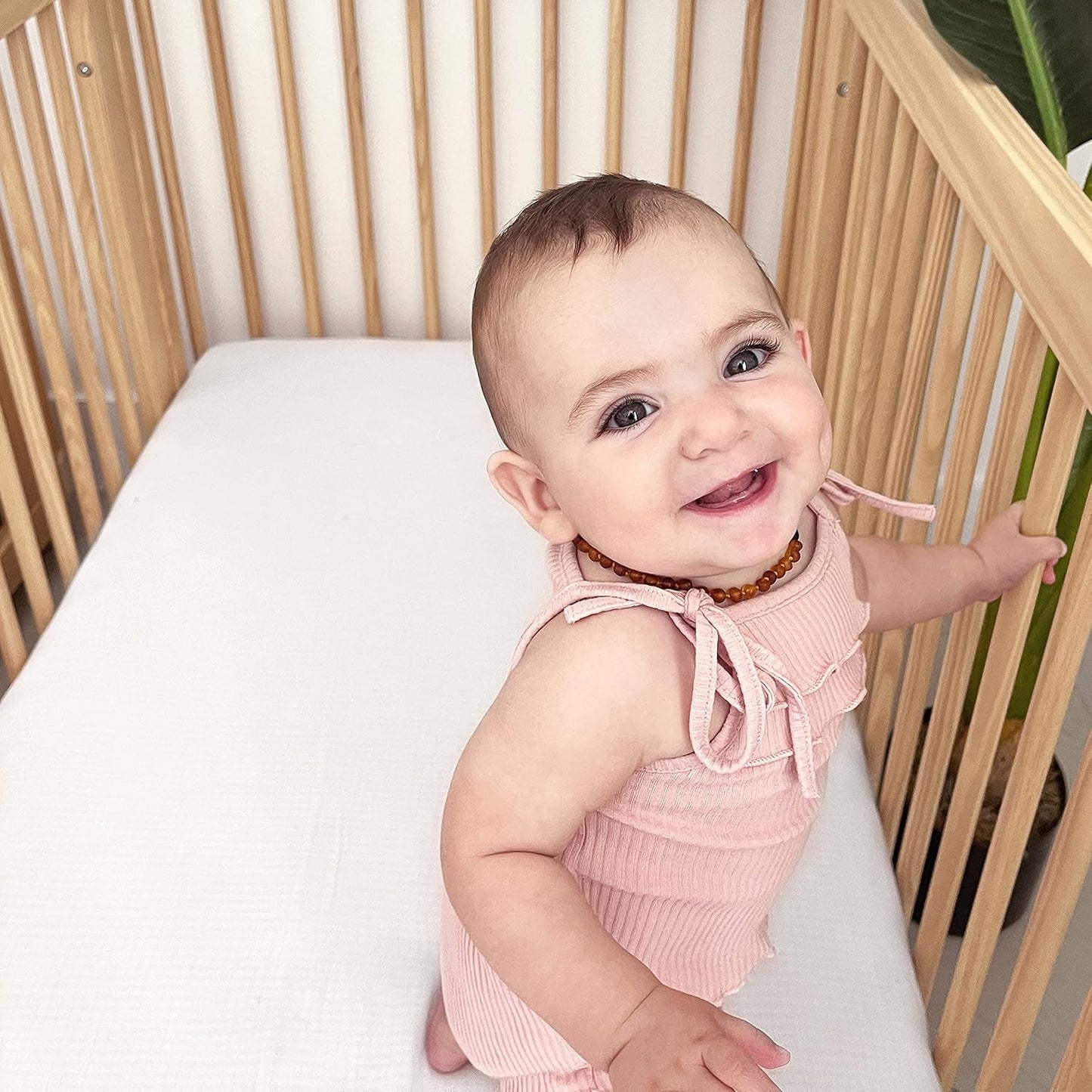 Newton Baby Organic Fitted Mini Crib Sheet (2-Pack) - Ultra-Breathable and Soft, 100% Organic Muslin Cotton, Machine Washable, Fit Any Mini Sized Crib 24" x 38" and up to 8", White