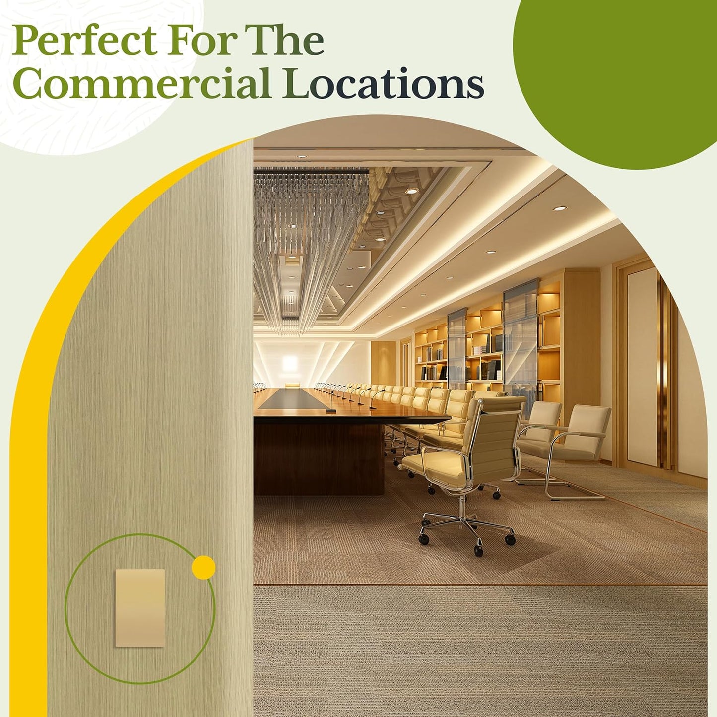 TG Mid-Size Screwless Blank Wall Plate, Child Safe Blank Device Outlet Cover, Medium Size 1-Gang 4.88" H x 3.11" L, Polycarbonate Thermoplastic, UL Listed, SP-MB1-GD5P, Gold (5 Pack)