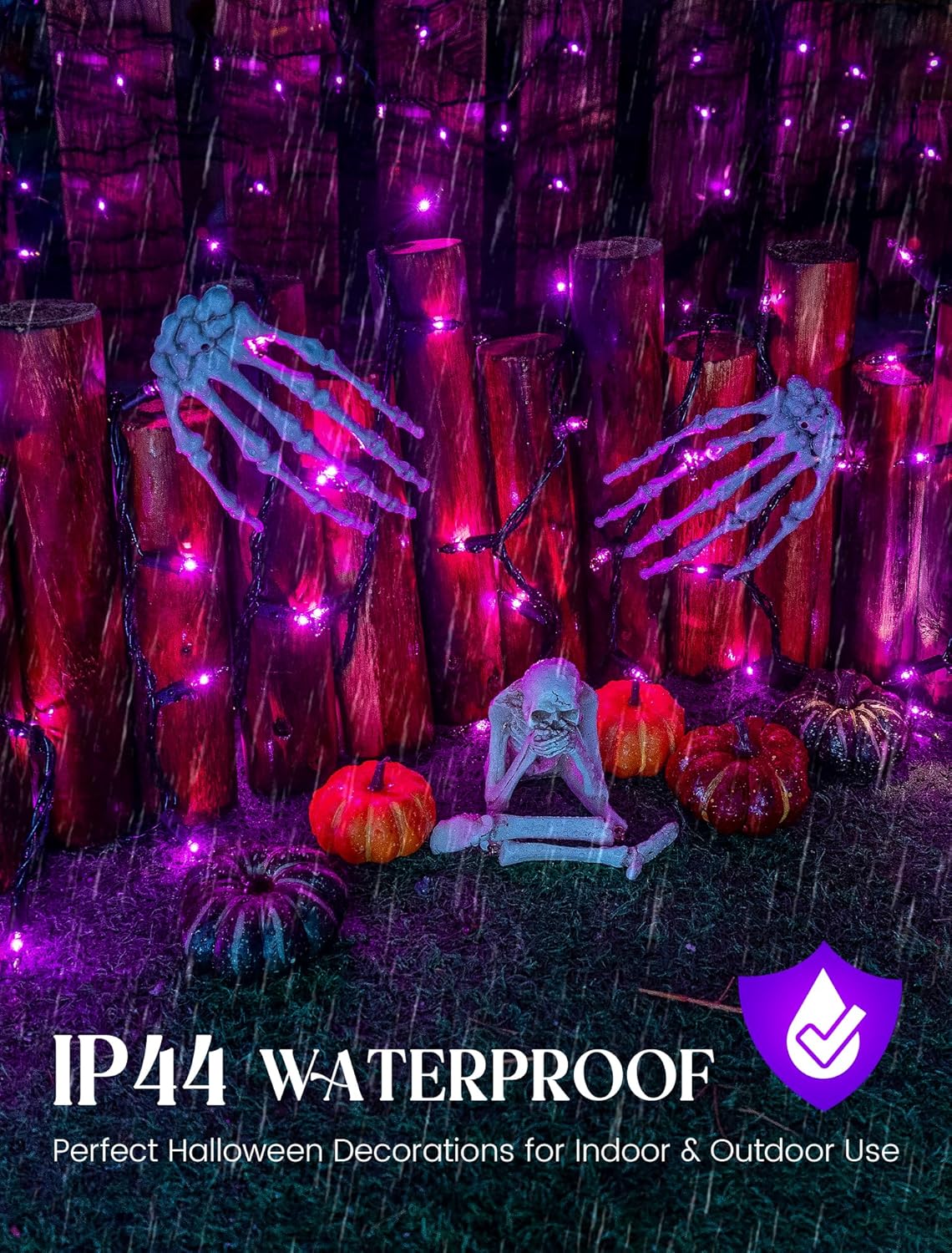 woohaha Halloween Purple String Lights,50 Mini Fairy Lights Set,Plug in with Black Wire 11Ft Traditional Halloween Holiday Decor for Indoor，Home, Christmas Tree, Bedroom, Patio, Wedding