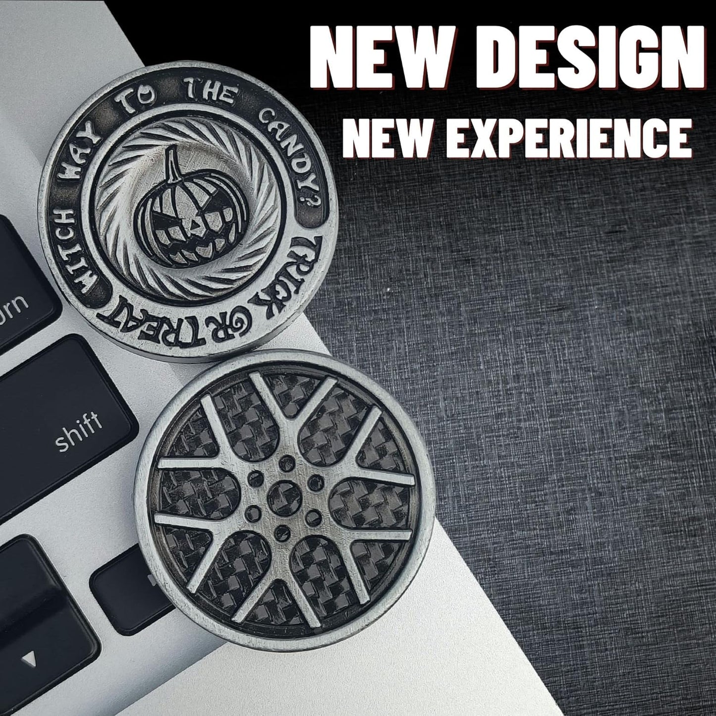 Metal Fidget Toys, Metal Fidget Slider ADHD Haptic Coin for Adults, Anxiety Relief Toy Fidget Clicker Slider EDC Men Desk Toy for Birthday Gift…