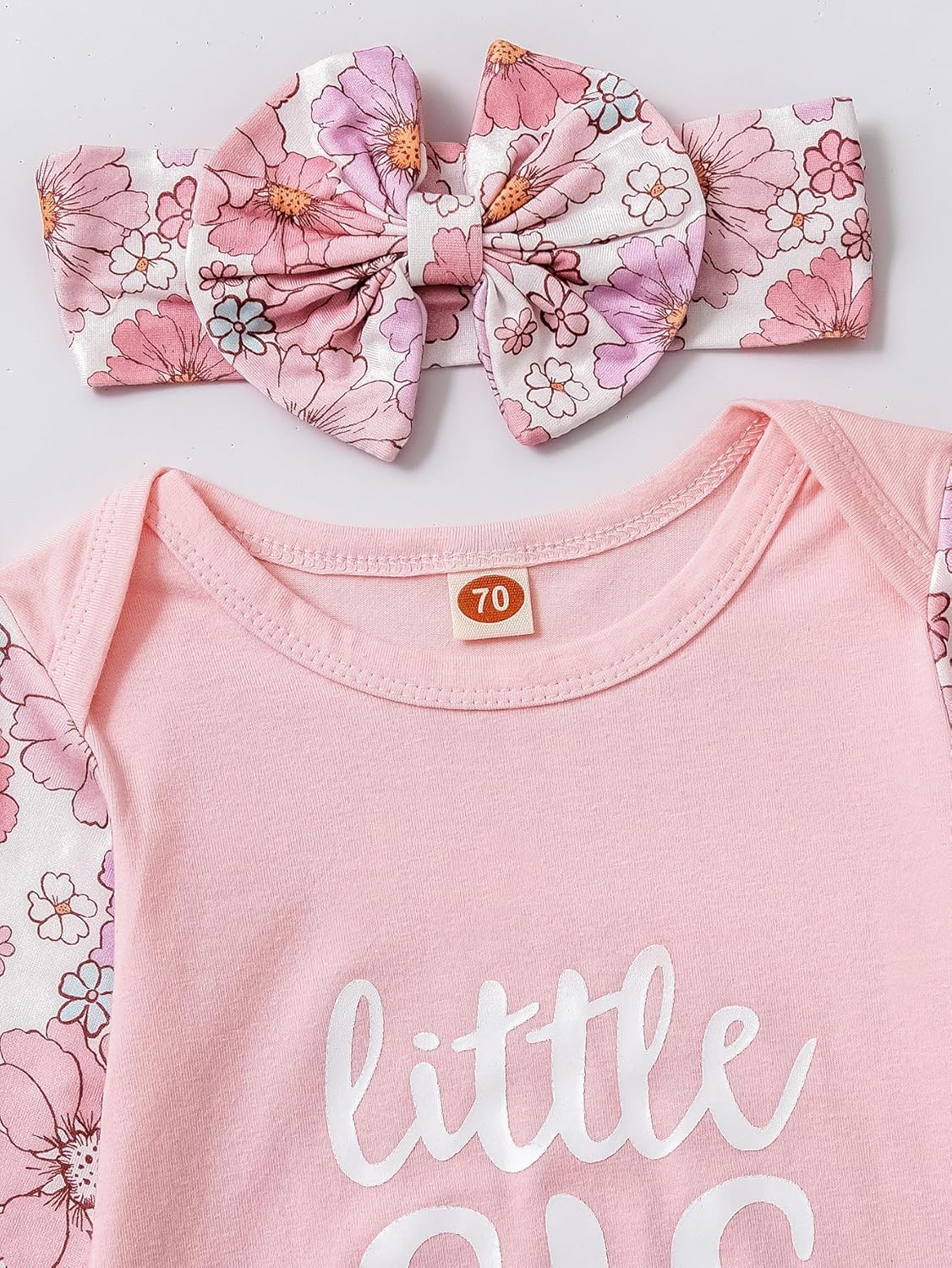 AMAWMW Newborn Baby Girl Little Sister Sleeper Gown Stripe Long Sleeve Nightgown Pajamas Gifts Stuff Essential Outfit