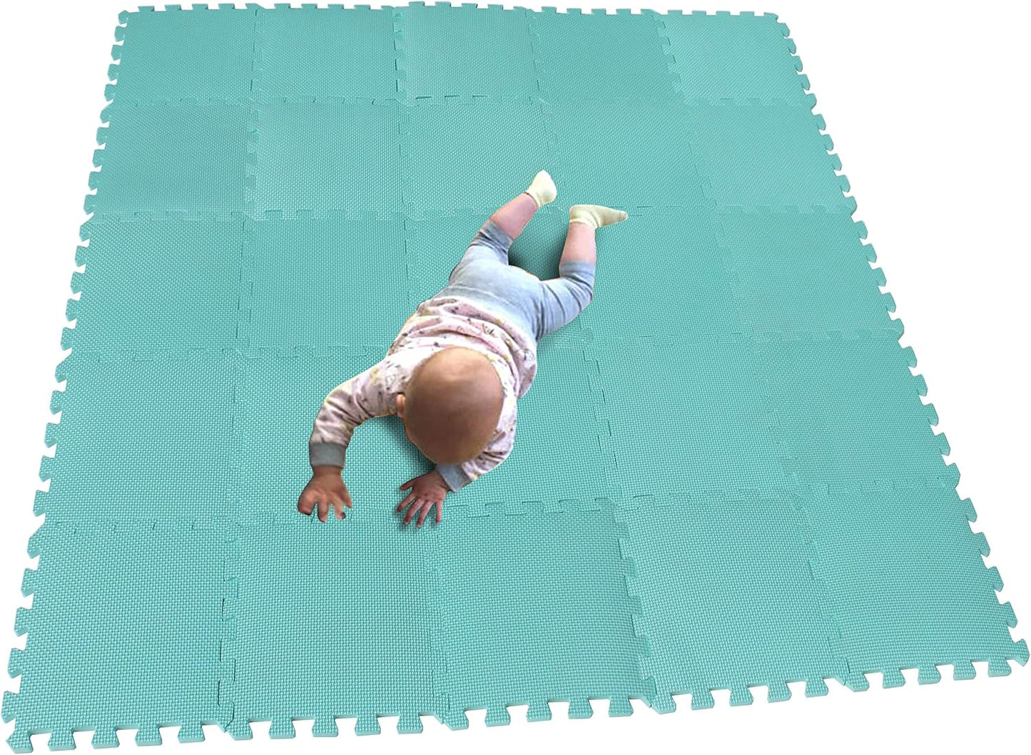 MQIAOHAM® 25 Pieces Puzzle Play Mats, Soft Baby Play Mat, Kids Interlocking Foam Floor Tiles, Toddlers Carpet Playmats G301025-108