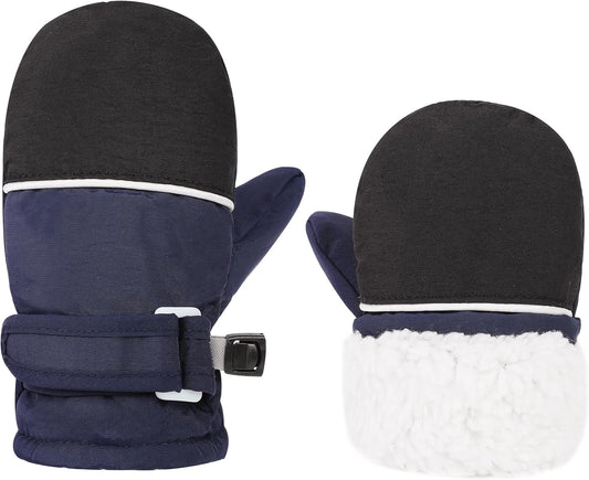 Toddler Gloves Kids Mittens Winter Warm Lined Fleece Gloves Waterproof Snow Baby Mitten for Boys Girls