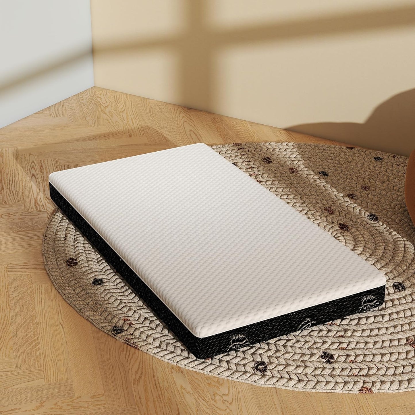 Crib Mattress, 52 x 27 Dual-Sided Comfort Baby and Toddler Mattress with Memory Foam, Waterproof, Breathable & Removable Cover with One of Side Cooling Fibers Specially Designed for Summer