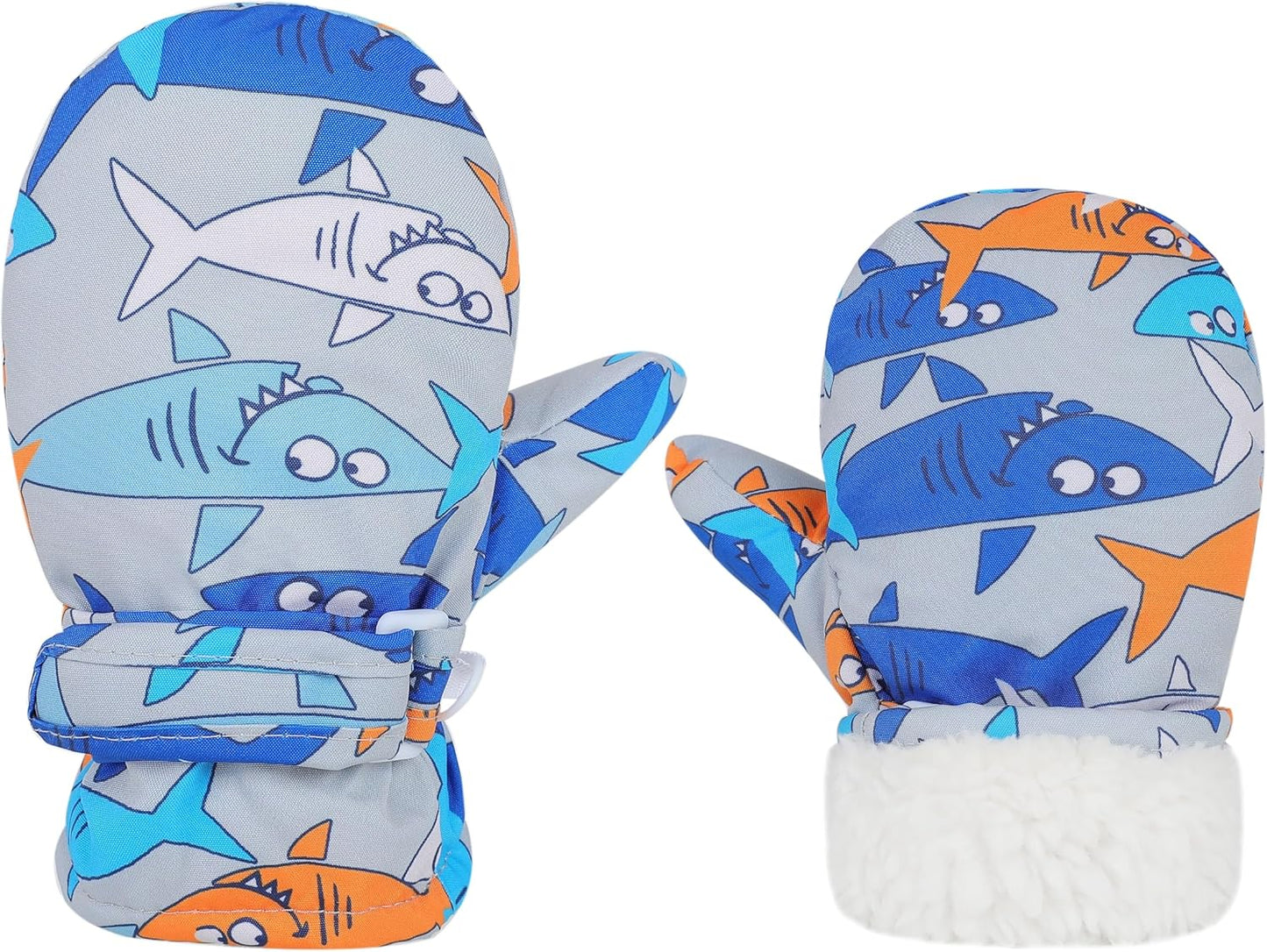 Toddler Gloves Kids Mittens Winter Warm Lined Fleece Gloves Waterproof Snow Baby Mitten for Boys Girls