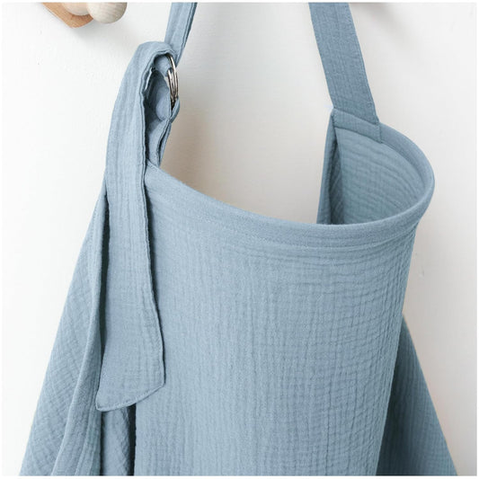 Muslin Nursing Covers for Breastfeeding, Privacy Breast Feeding Cover with Arch Neckline for Mom and Baby, Breathable 100% Cotton Nursing Apron Multi-use Stroller Cover