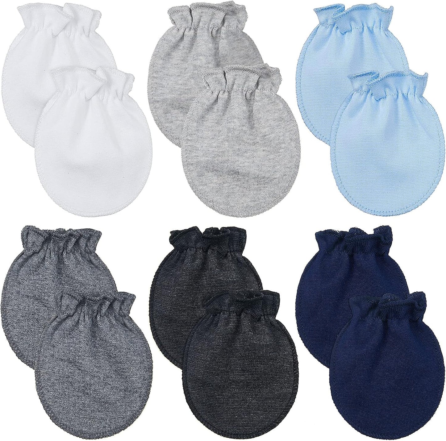 Syhood 6 Pairs Newborn Baby Mittens Cotton No Scratch Infant Gloves Mitten for Baby 0-6 Months Boys Girls