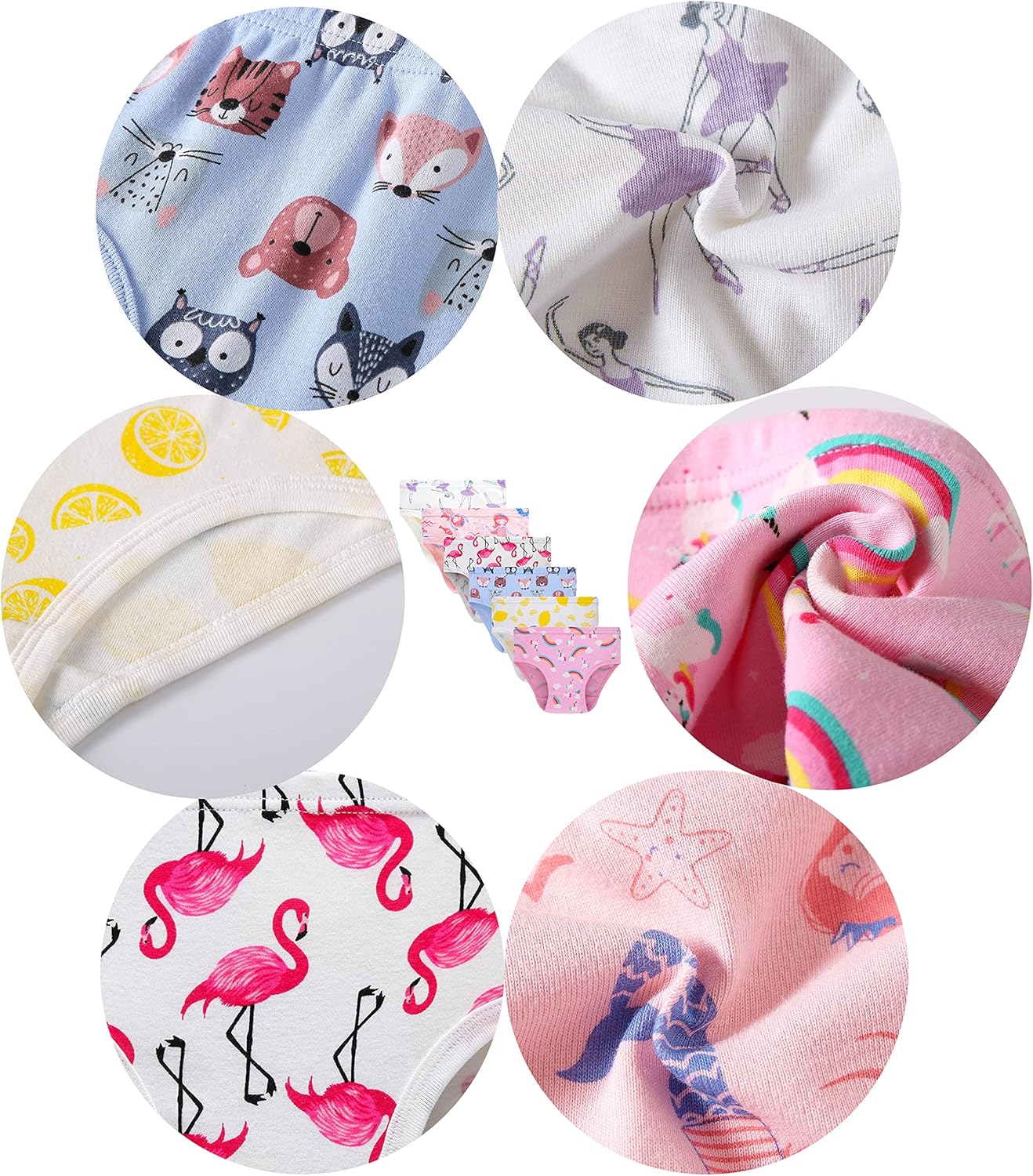 Family Feeling Little Girl Underwear Toddler Panties Big Kids Undies Soft 100% Cotton