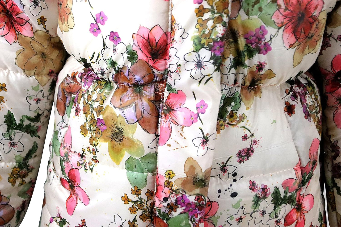 Miss Bei Girl's Winter Coat Jacket Hooded Kids Toddler Flower Print Parka Outwear Warm Cotton Puffer Hooded Jacket