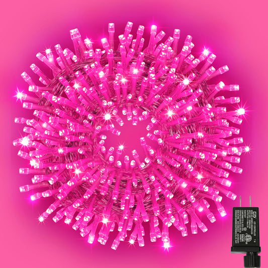 33ft Valentine's Day String Lights, Christmas Decorative Mini Lights, 100 LED Pink Fairy Starry String Lights Plug in, 11 Lighting Modes for Valentines Day Tree Decorations (Pink)