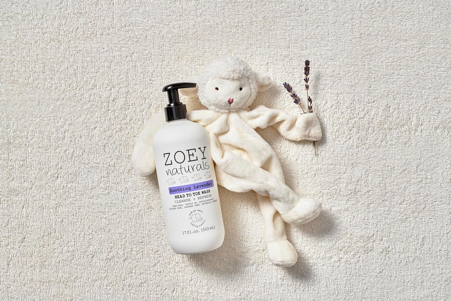 Zoey Naturals - Soothing Lavender Wash & Shampoo - Toddlers & Kids - With Tear-free, Paraben-Free, All Natural Ingredients for Sensitive Skin- 17 Oz