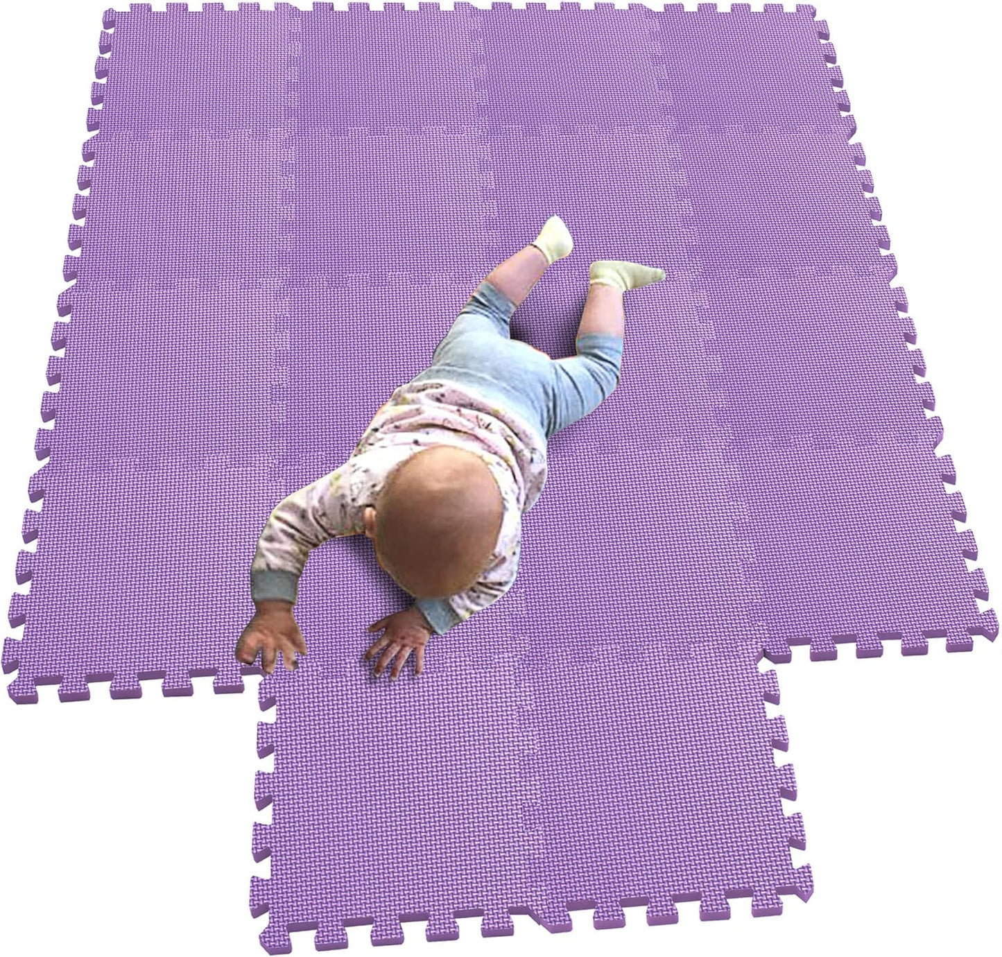 MQIAOHAM® 18 Pieces Puzzle Play Mats, Soft Baby Play Mat, Kids Interlocking Foam Floor Tiles, Toddlers Carpet Playmats G301018-111