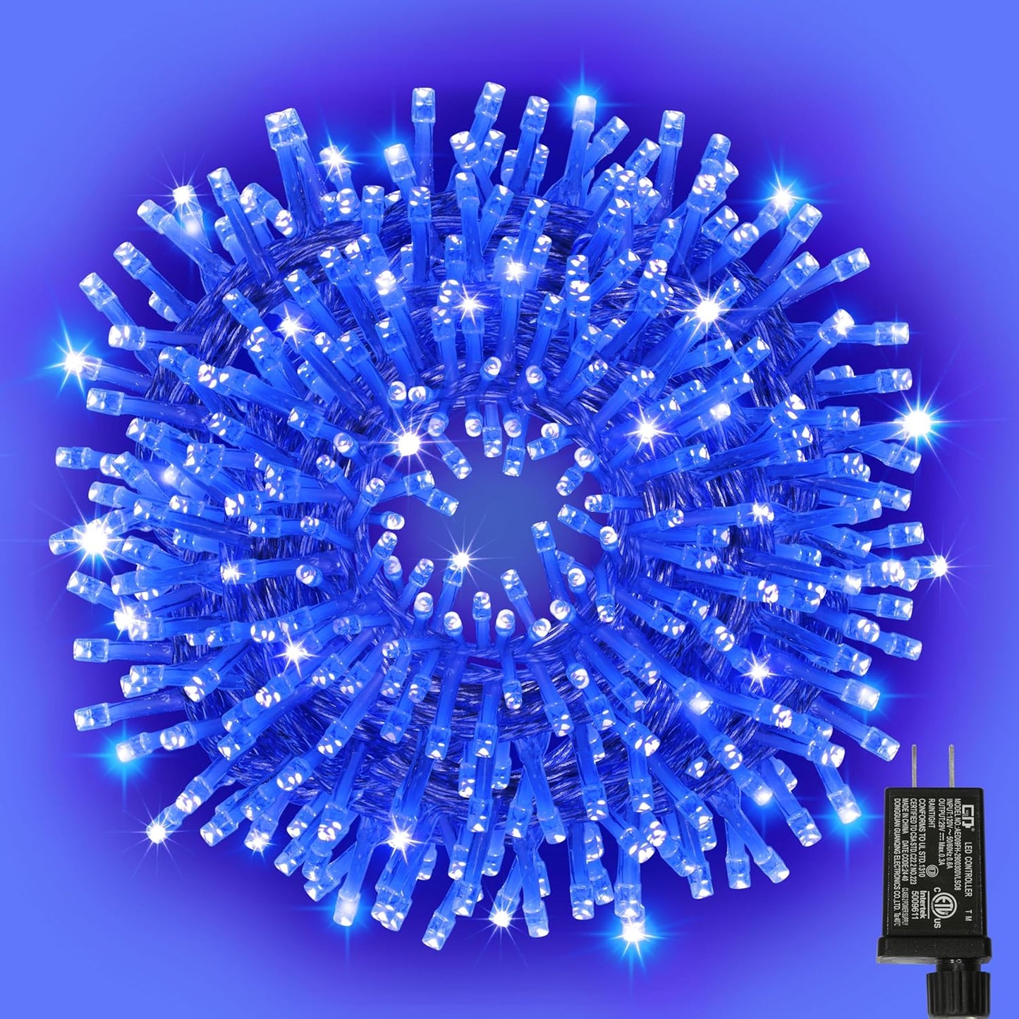 33ft Christmas Decorative Mini Lights, 100 LED Transparent Wire Fairy Starry String Lights Plug in, 11 Lighting Modes, for Indoor Outdoor Xmas Tree Wedding Party Decoration (Blue)