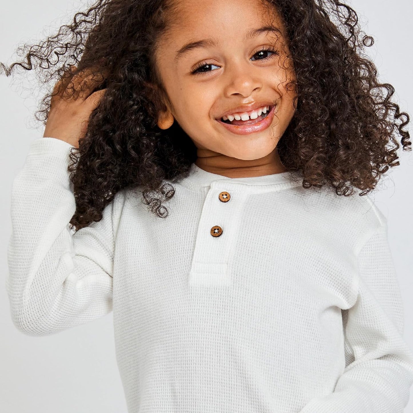 HonestBaby 5-pack Waffle Henley Long Sleeve Shirts 100% Organic Cotton for Infant Baby and Toddler Boys, Unisex