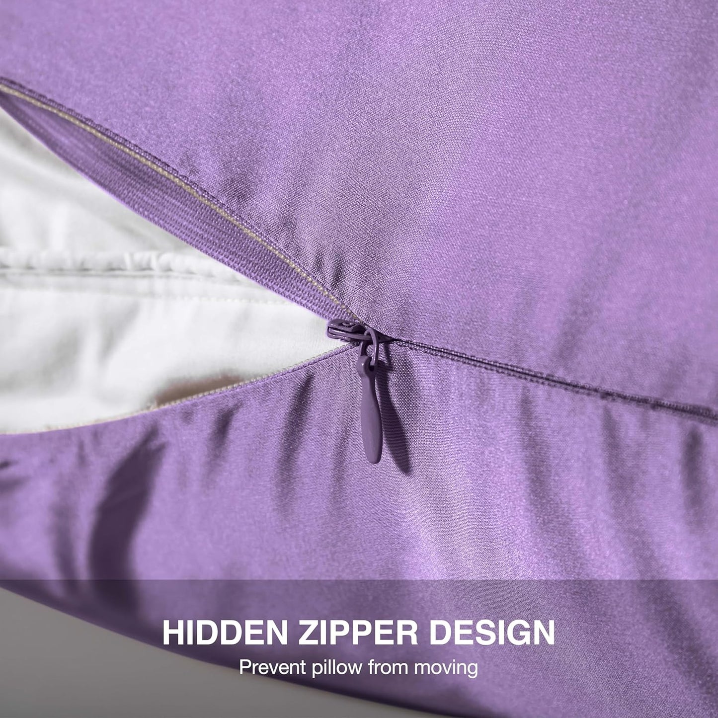 Mulberry Silk Pillowcase for Hair and Skin,King Size Cooling Silk Pillow Case with Hidden Zipper,Allergen Proof Dual Sides Soft Breathable Smooth Silk Pillow Cover for Women(King,Violet)