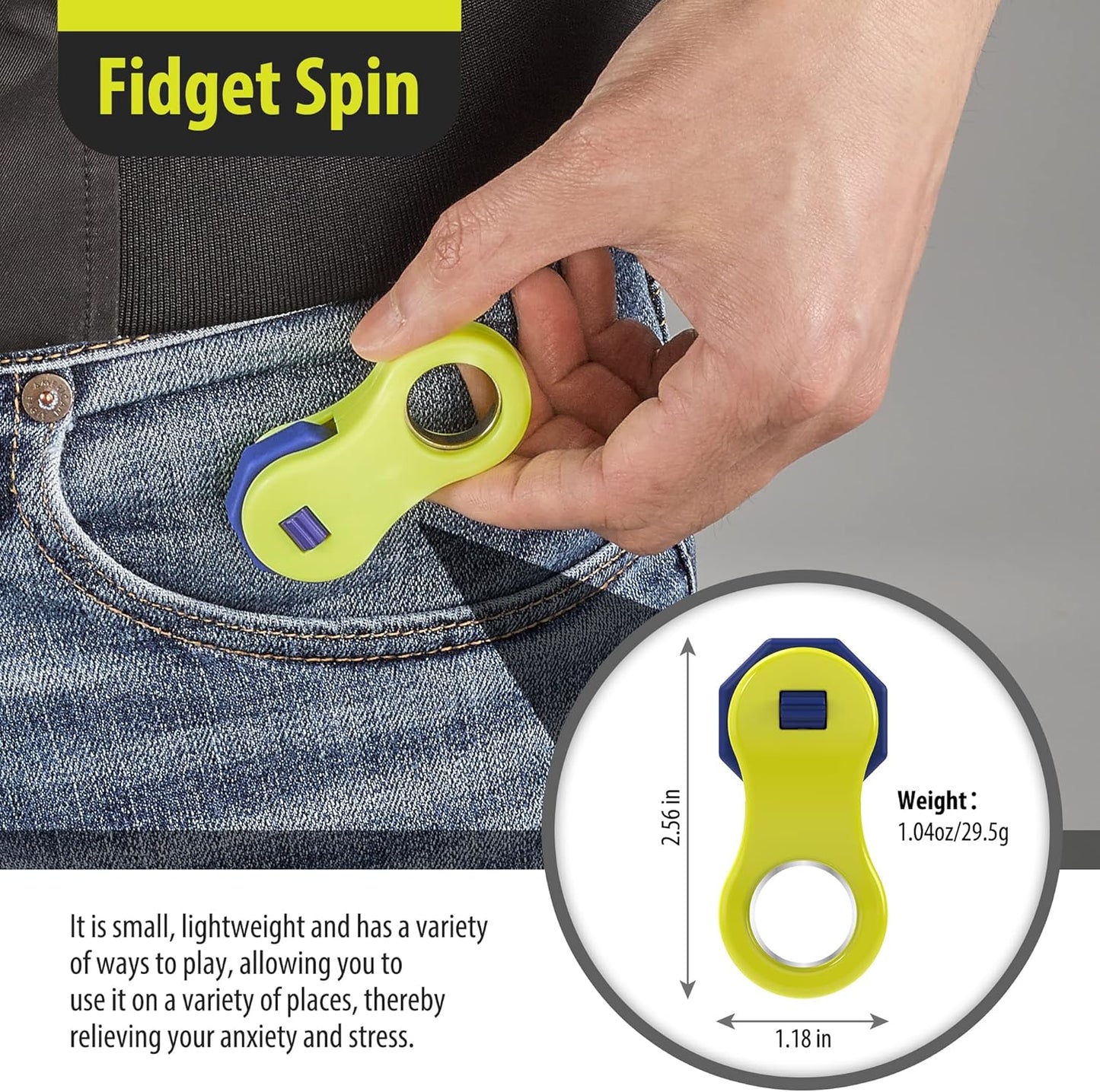 Fidget Toy,Fidget Spinners Toy for Adults and Kids,Gifts suitable for Children with autism and ADHD,Quiet Office Desk Toy,Excellent for Relieving Stress and Anxiety toys (Yellow)