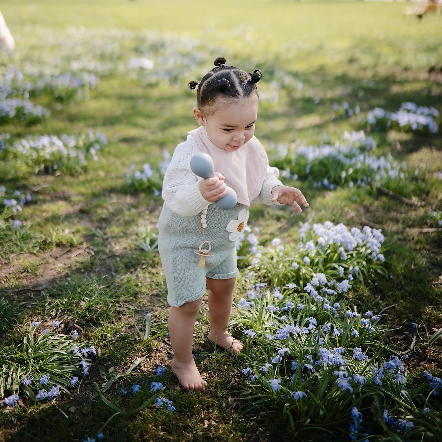 mushie Silicone Baby Shaker Rattle Toy | Ages 3+ Months (Tradewinds)