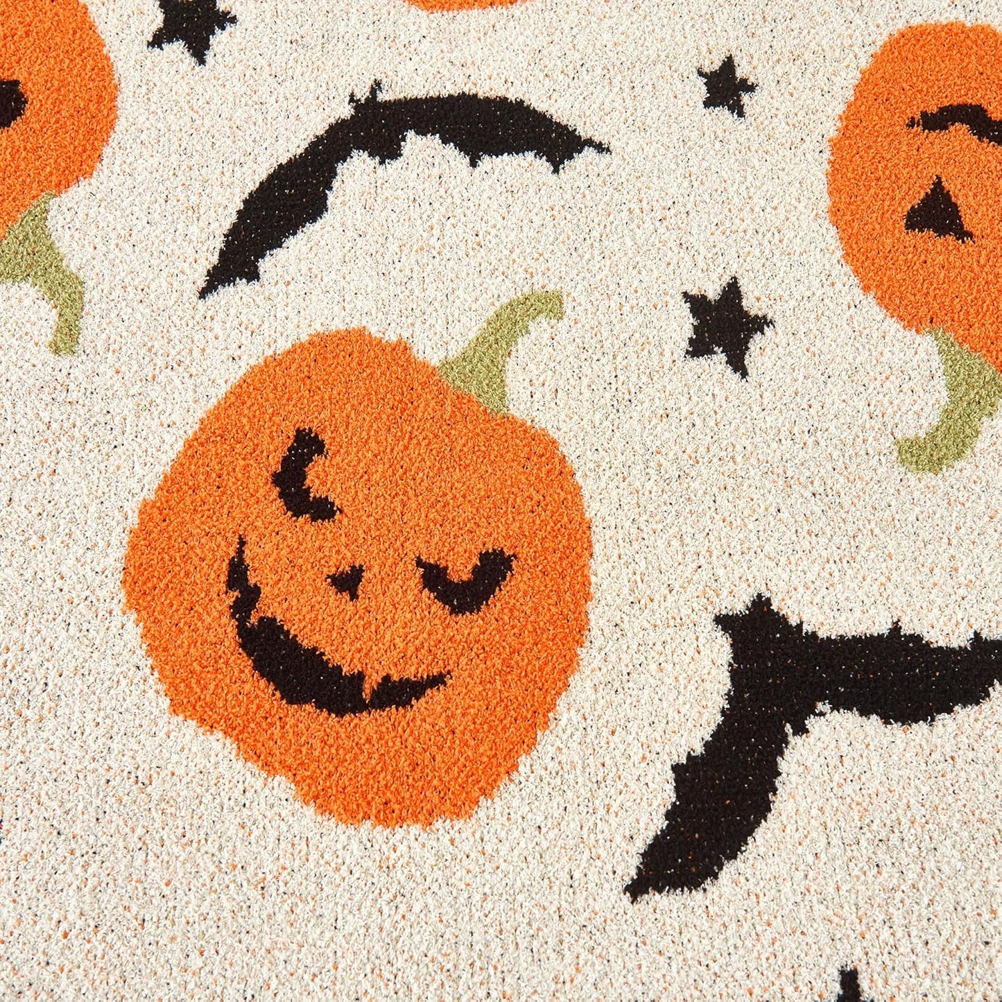 SeaRoomy Halloween Blanket, Ultra Soft Cozy Knit Throw Blanket for Couch, Warm Fluffy Microfiber Lightweight Knitted Throw Blanket Pumpkin Bat Halloween Decor (Pumpkins, 51"×63")